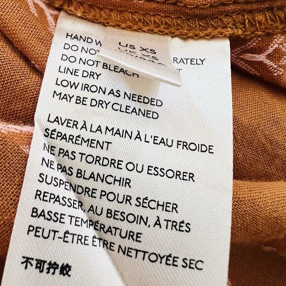 Pilcro & the Letterpress by Anthropologie Tavi Textured Brown Peasant Blouse XS - Picture 11 of 12